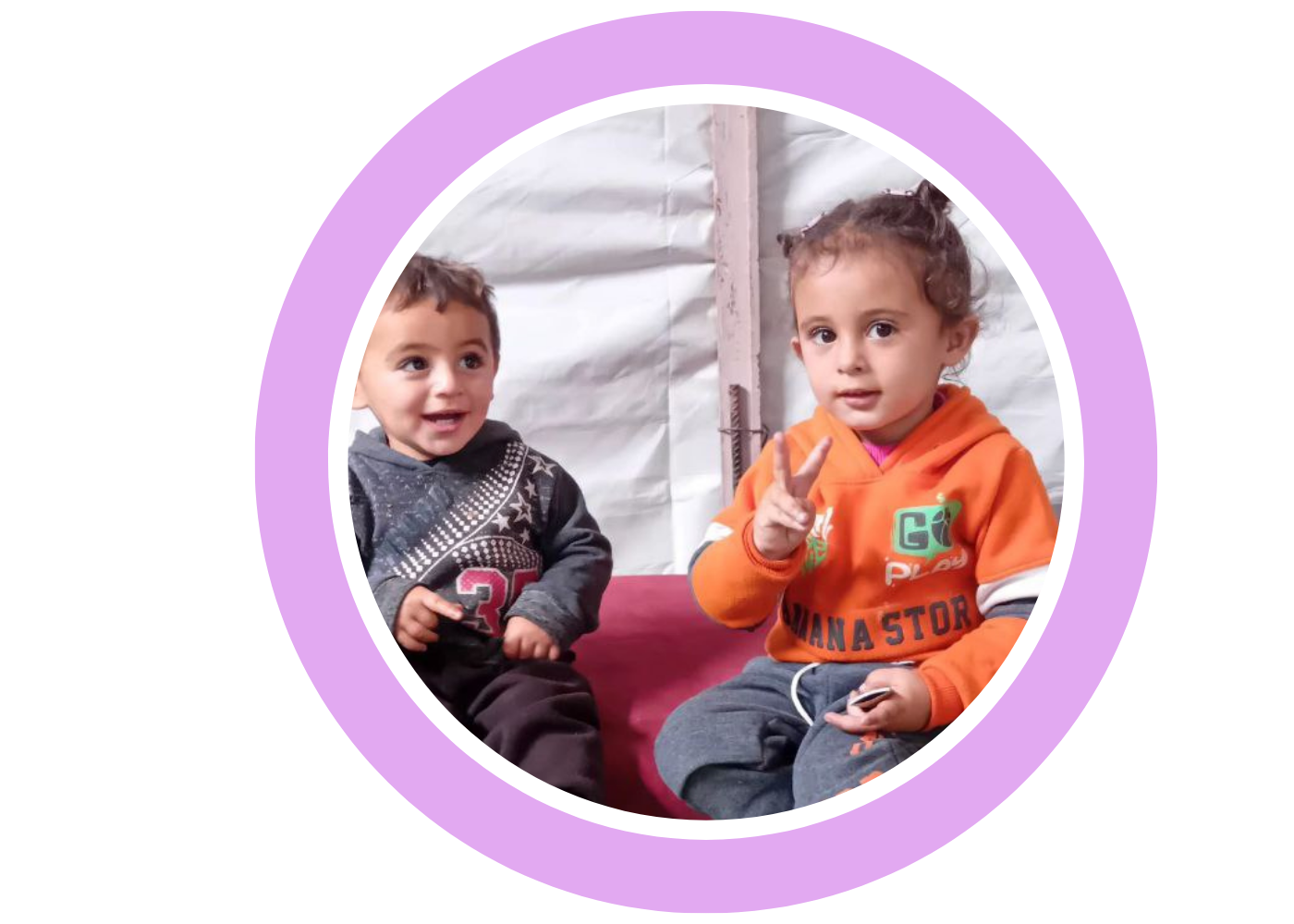 Two young children sitting together